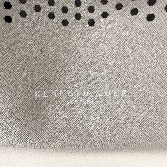 Kenneth Cole Perforated Leather Bucket Bag in Grey - Picture 3 of 9